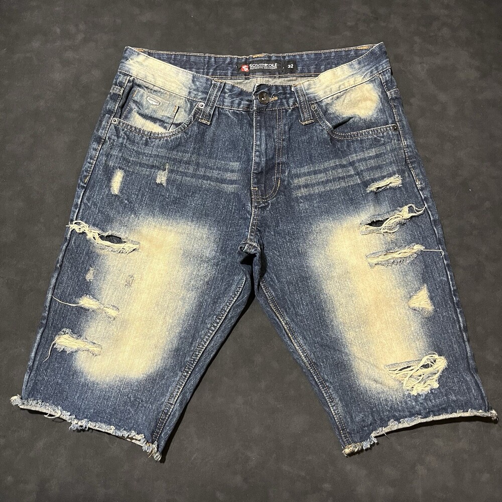 Southpole Vintage Denim Shorts Jorts Y2k Wide South Pole Baggy Skater Acid wash
